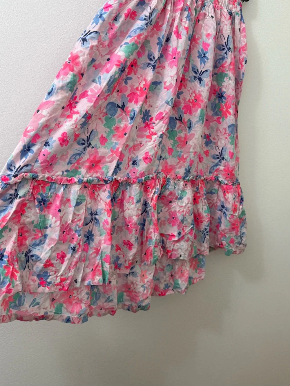 OshKosh B'gosh Pink Floral Smocked Maxi Skirt girls size 6